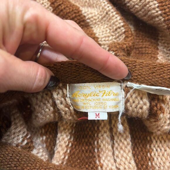 Ladies Unique‎ Vintage Pleat Front Striped Dolman Sleeve Sweater Size Medium - Picture 9 of 10